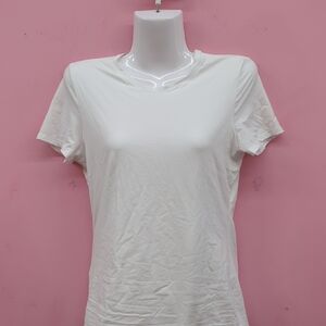 Victoria Secret PINK Base Stretch Short Sleeves Tee Large White
